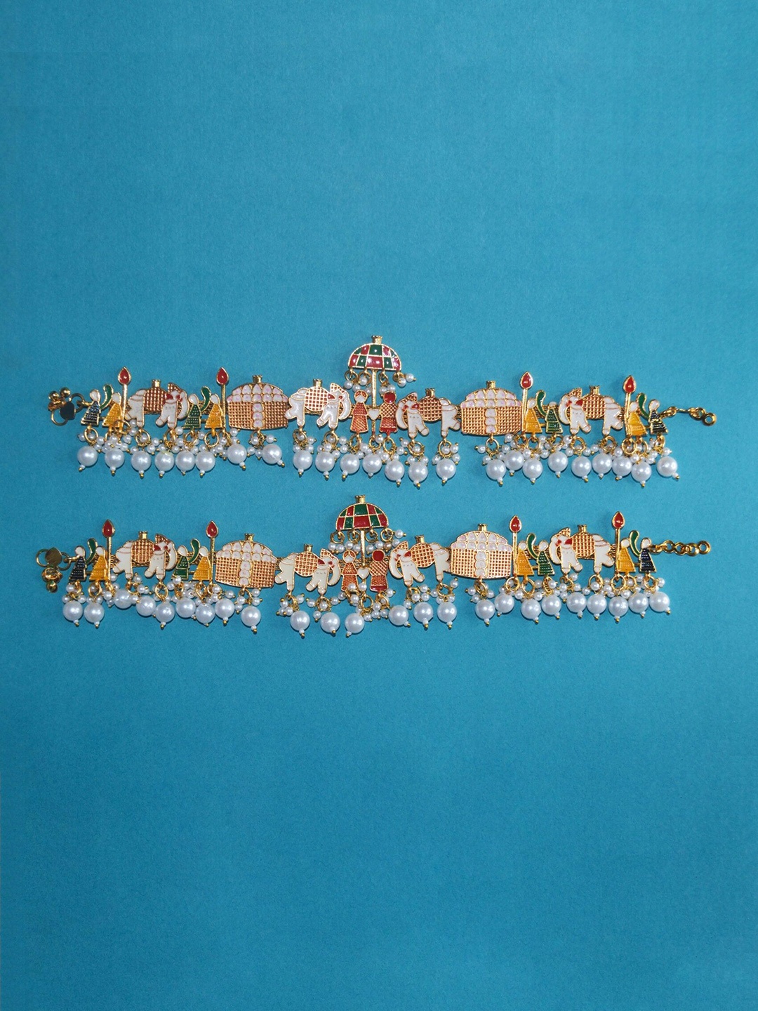 

Niscka Gold-Plated Kundan Anklet
