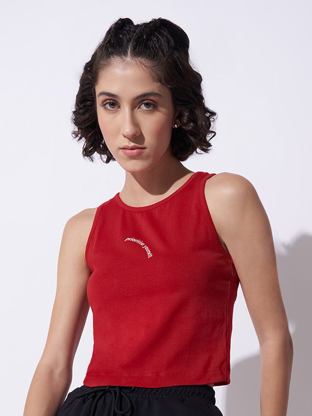

Ajile by Pantaloons Cotton Tank Top, Red