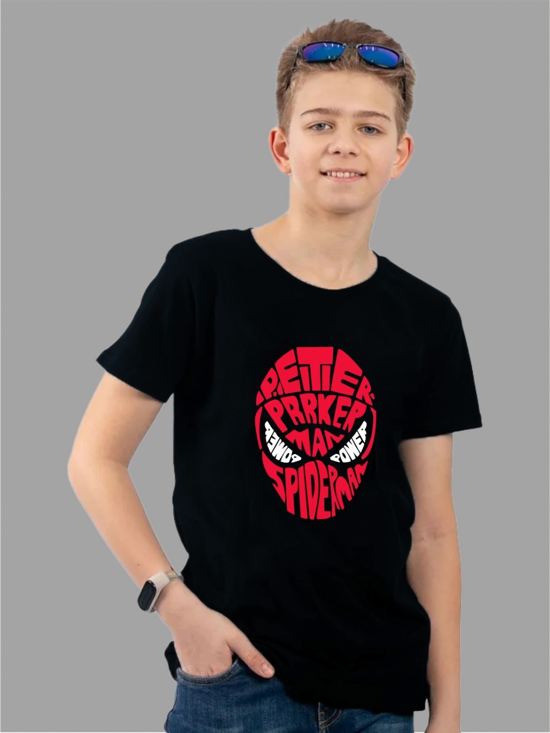 

Uniplanet store Boys Typography Printed Extended Sleeves Pockets T-shirt, Black