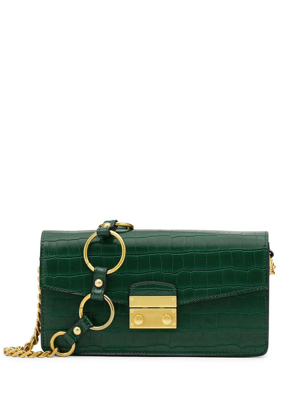 

MIRAGGIO Textured PU Structured Shoulder Bag, Green