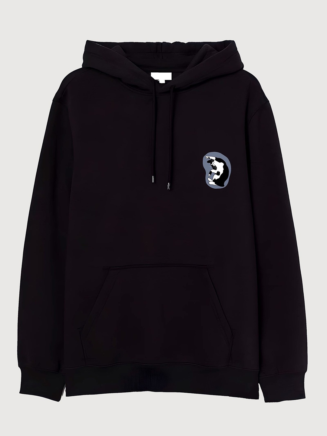 

TheBTclub Men Printed Hooded Sweatshirt, Black