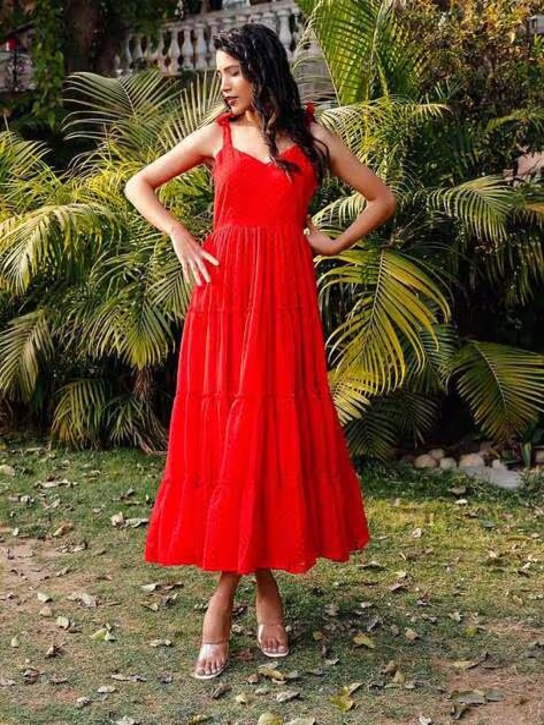

NOUN Sleeveless Maxi Ethnic Dress, Red