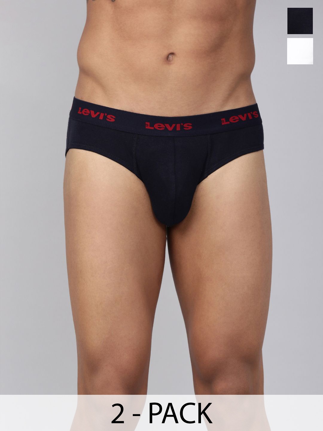 

Levis Men Pack of 2 Pure Cotton Mid-Rise Brief with Ultrasoft Waistband, White