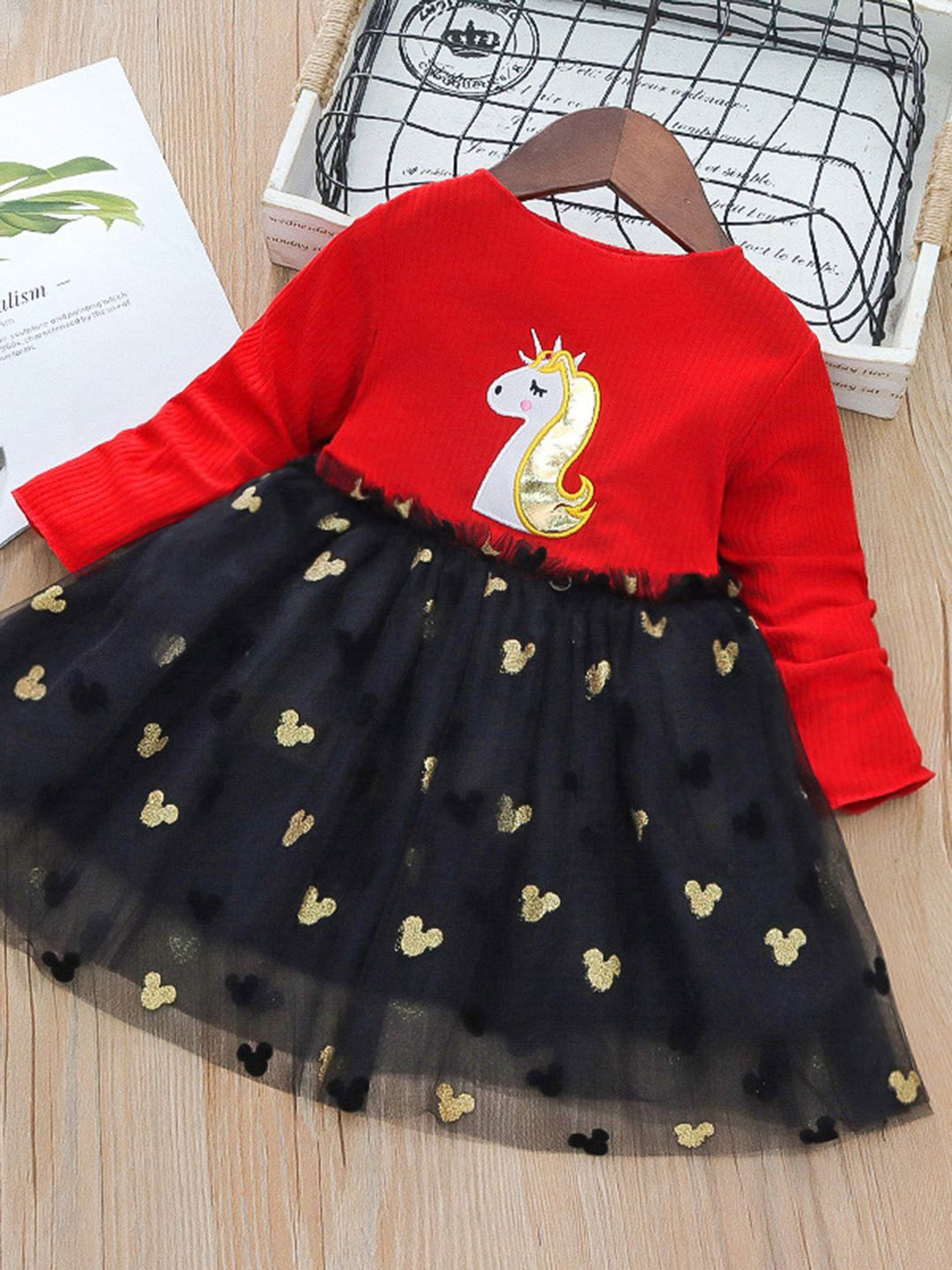 

YK Girls Fit & Flare Dress, Red