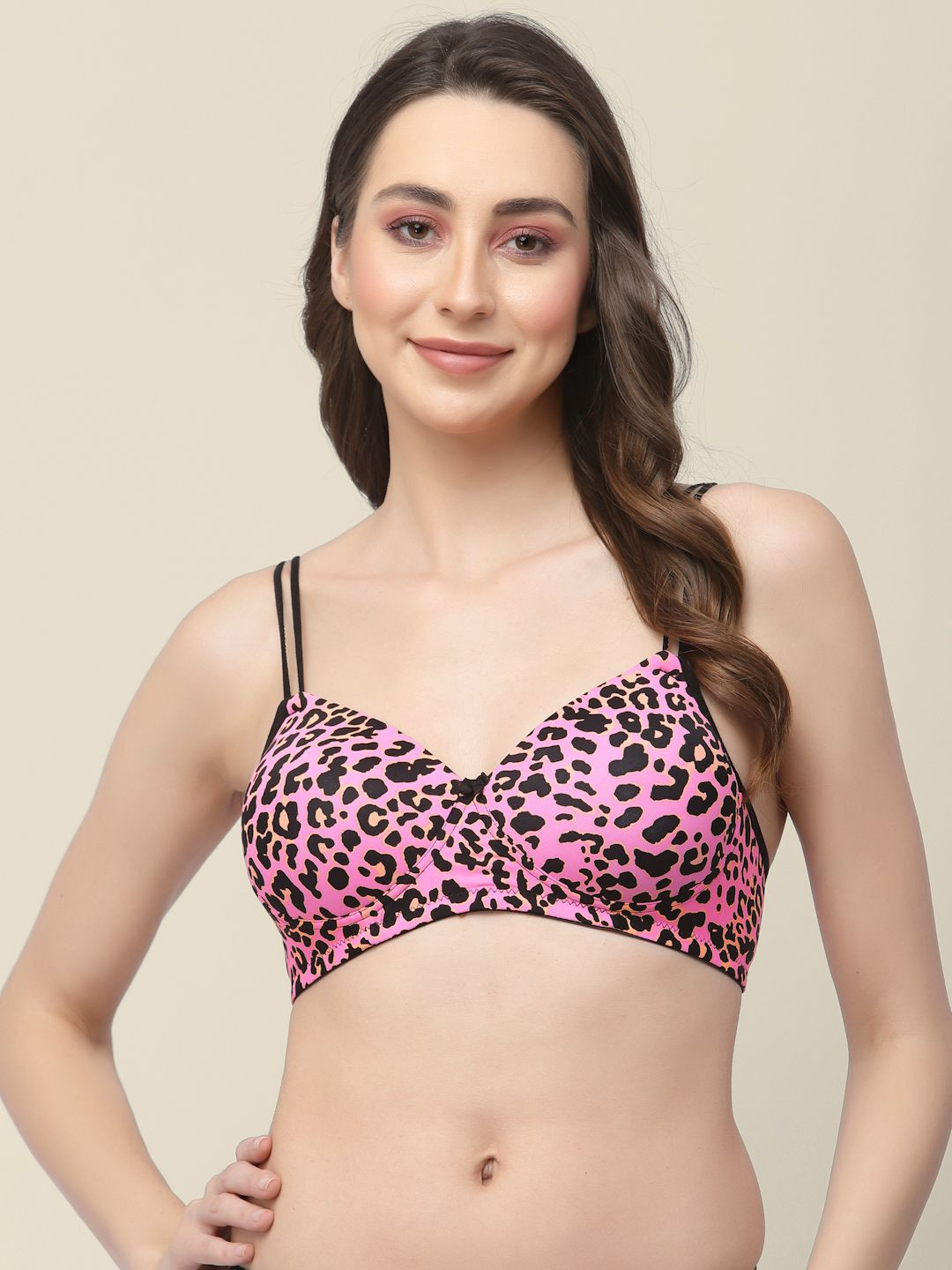 

StyleCast Animal Full Coverage Lightly Padded Bra, Pink