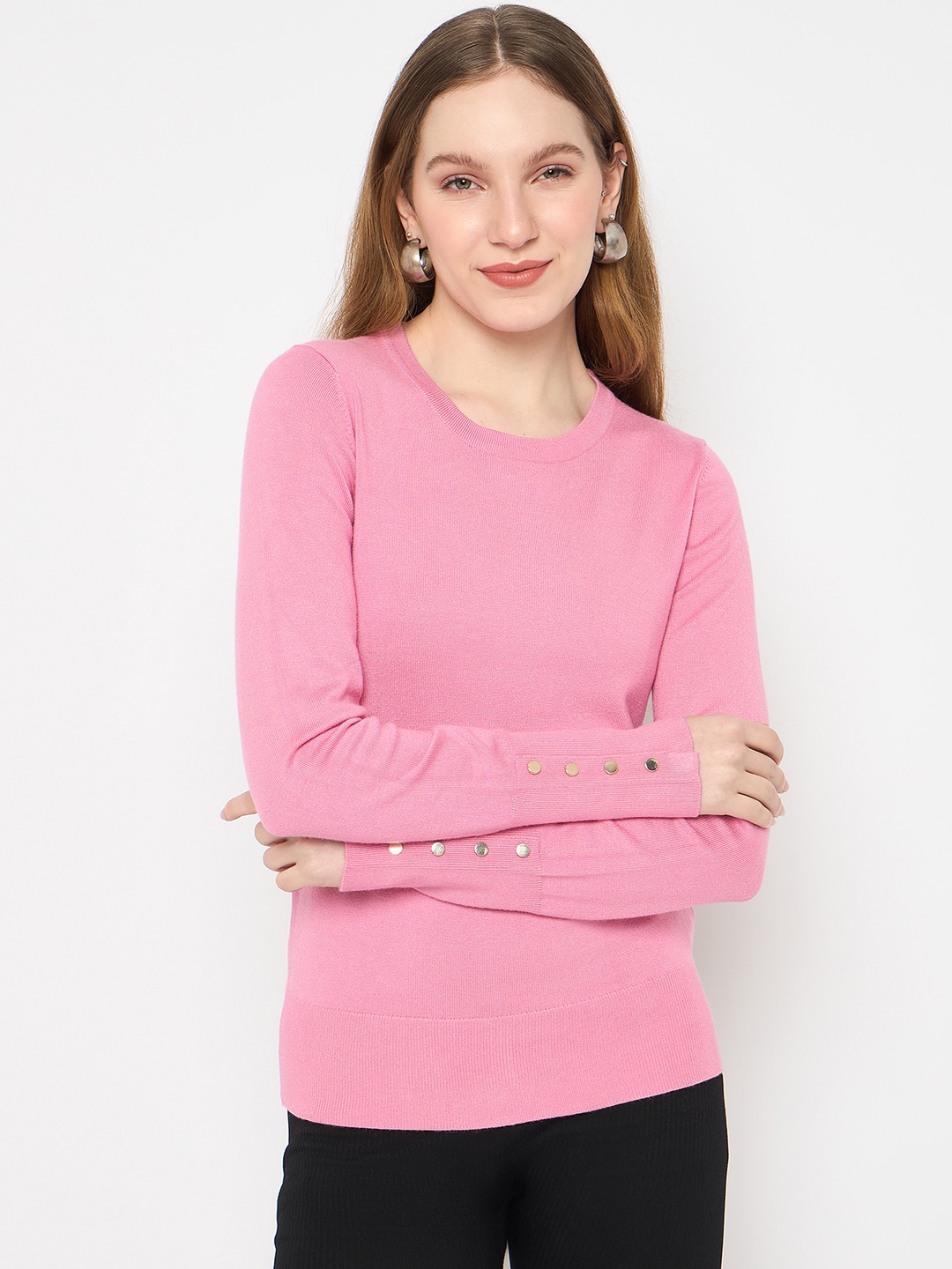 

Madame Women Pullover Sweater, Pink