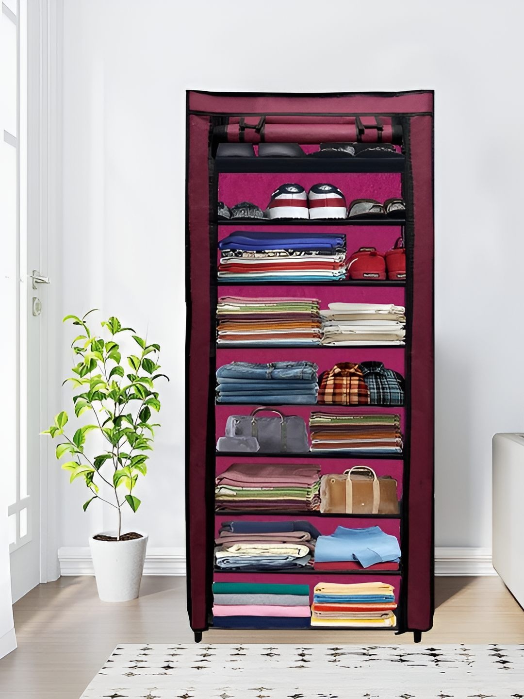 

Urban Choice 9-Tier Rectangle ShoeRack, Maroon