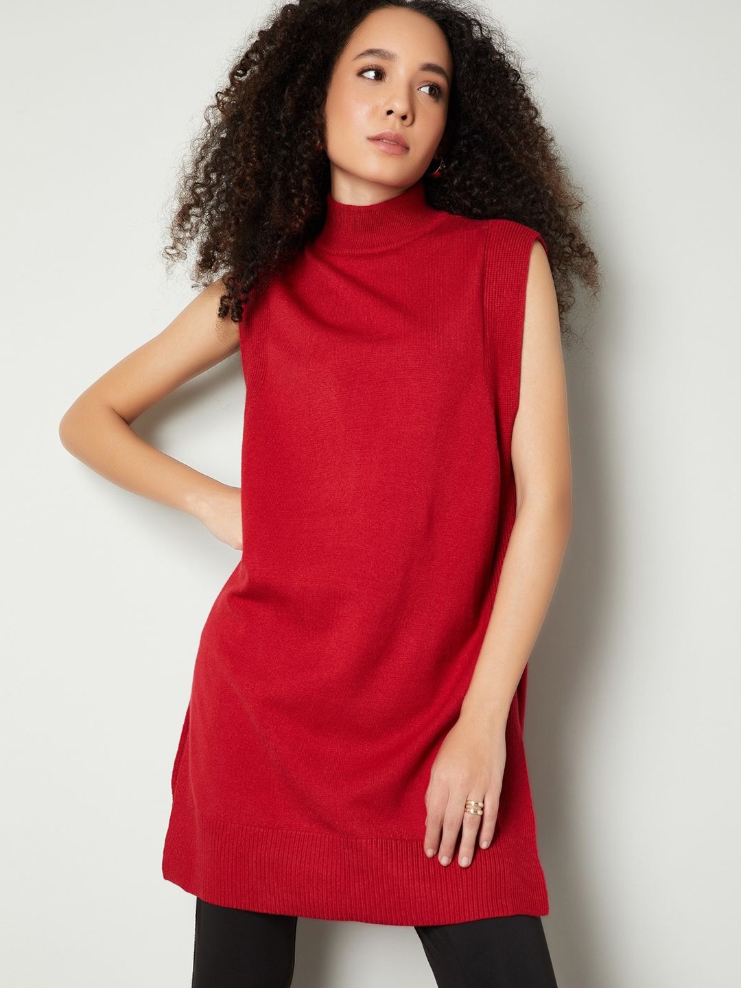 

max Women Longline Pullover, Red
