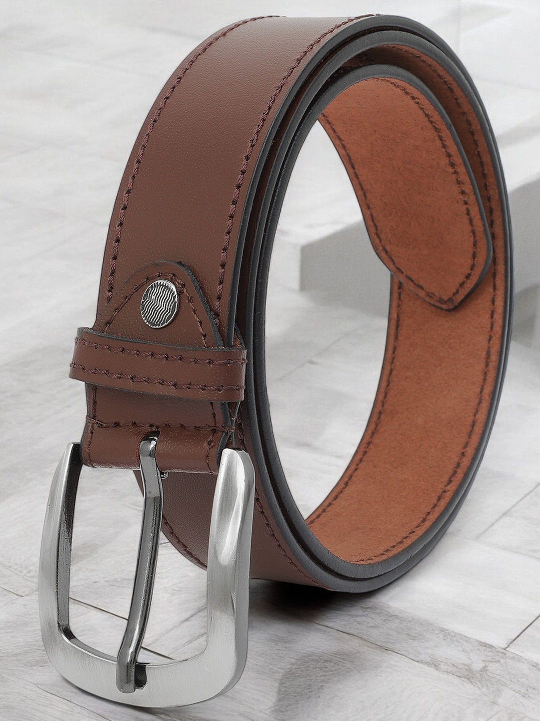 

Provogue Men Leather Formal Belt, Brown