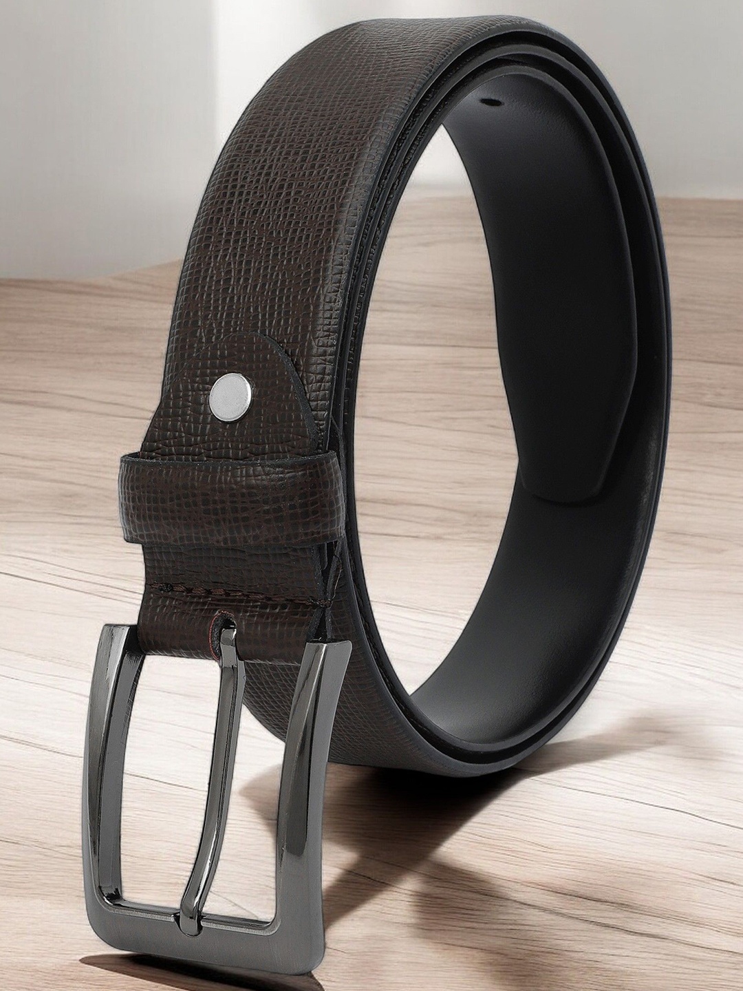 

Provogue Men Textured Leather Formal Belt, Brown