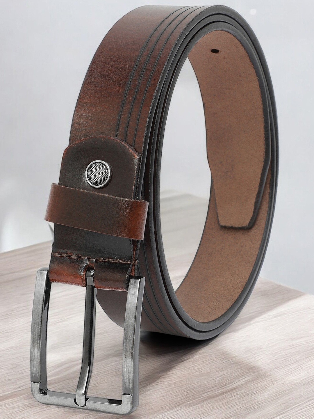 

Provogue Men Textured Leather Formal Belt, Brown