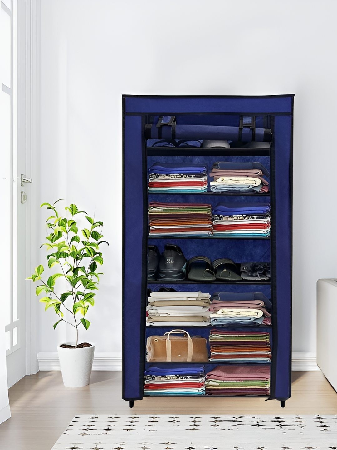 

Urban Choice 7-Tier Rectangle ShoeRack, Blue