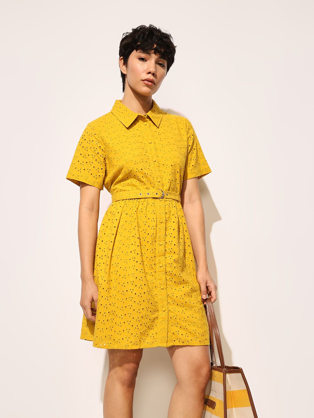 

ONLY Shirt Mini Dress, Yellow