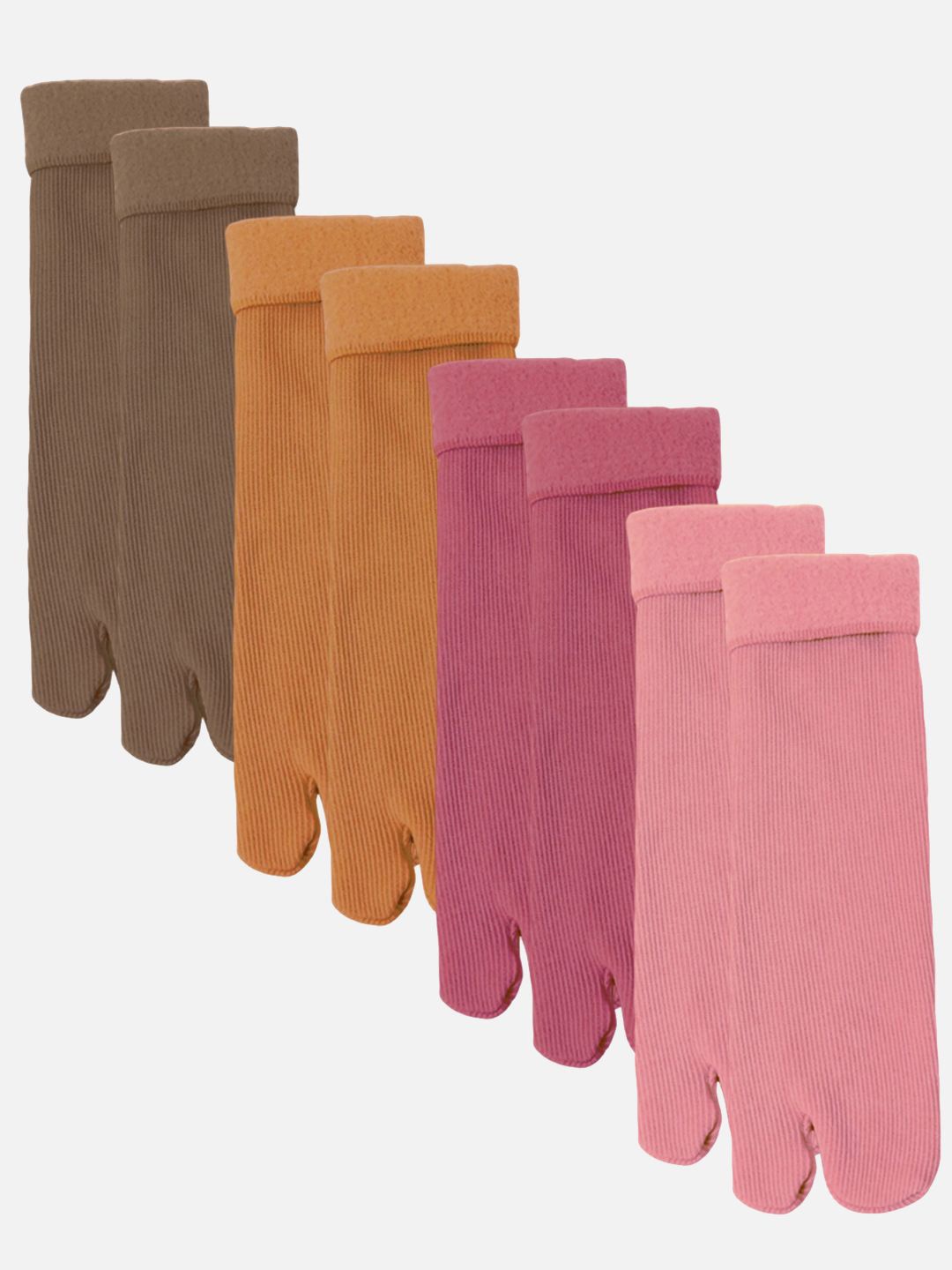 

StyFun Women Pack Of 4 Striped Thermal Warm Calf Length Socks, Pink
