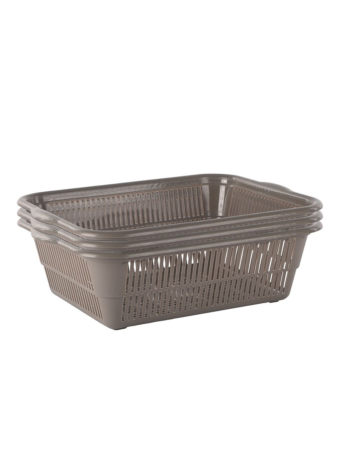 

Kuber Industries Grey 3 Pieces Fruit and Vegetable Basket