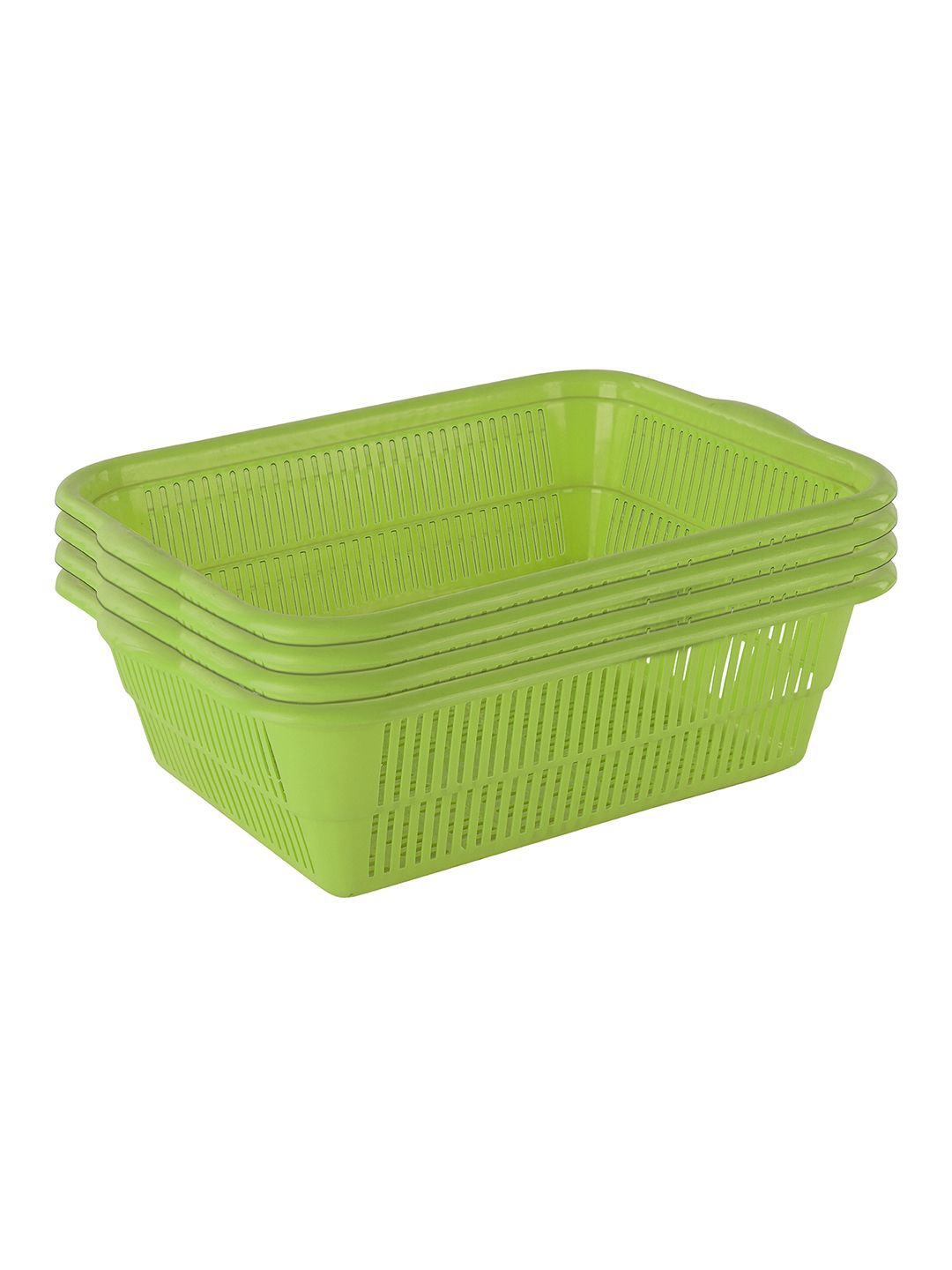 

Kuber Industries Green 4 Pieces Fruit and Vegetable Basket