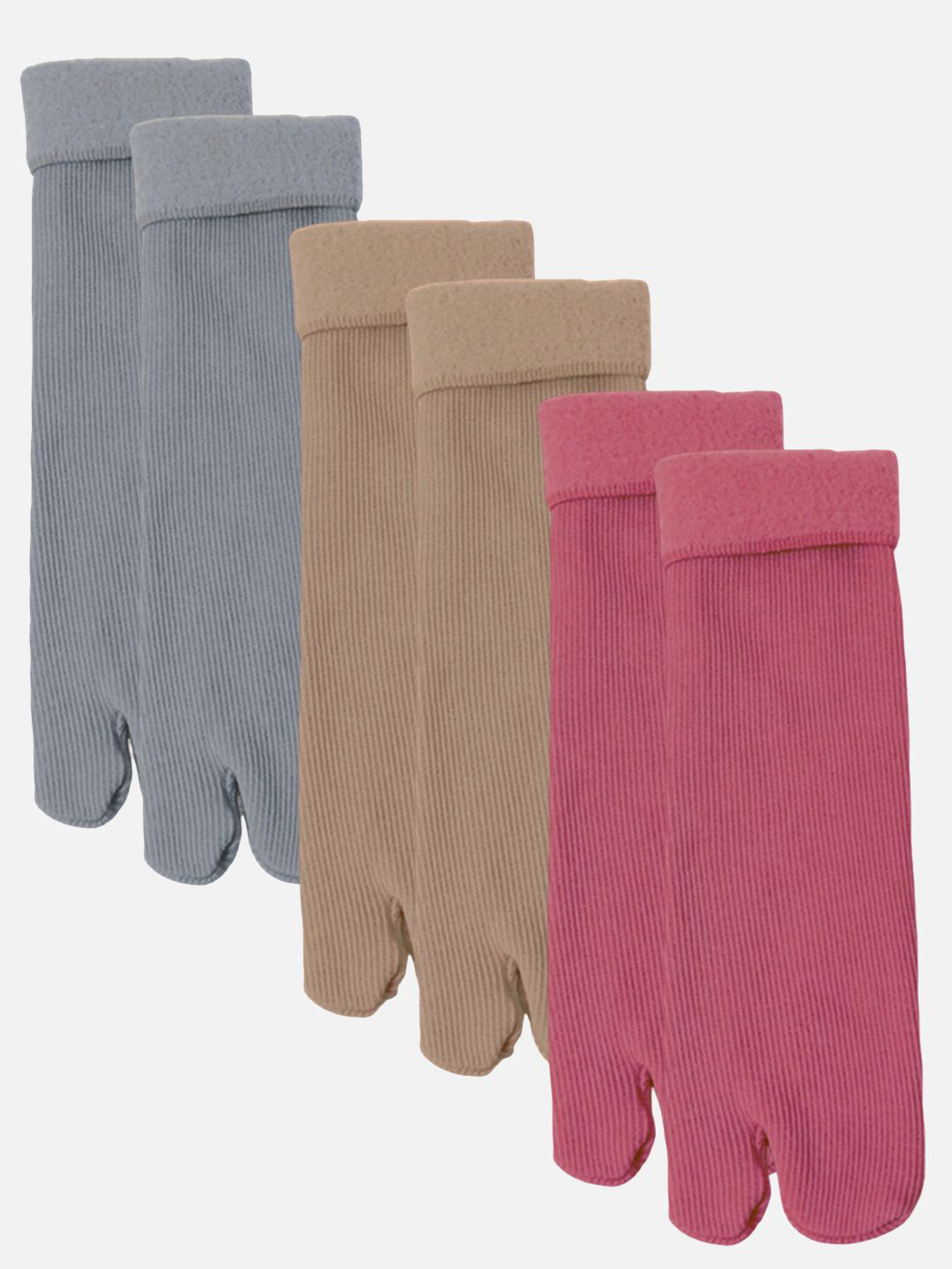 

StyFun Pack Of 3 Thermal Warm Winter Velvet Crew Socks, Grey