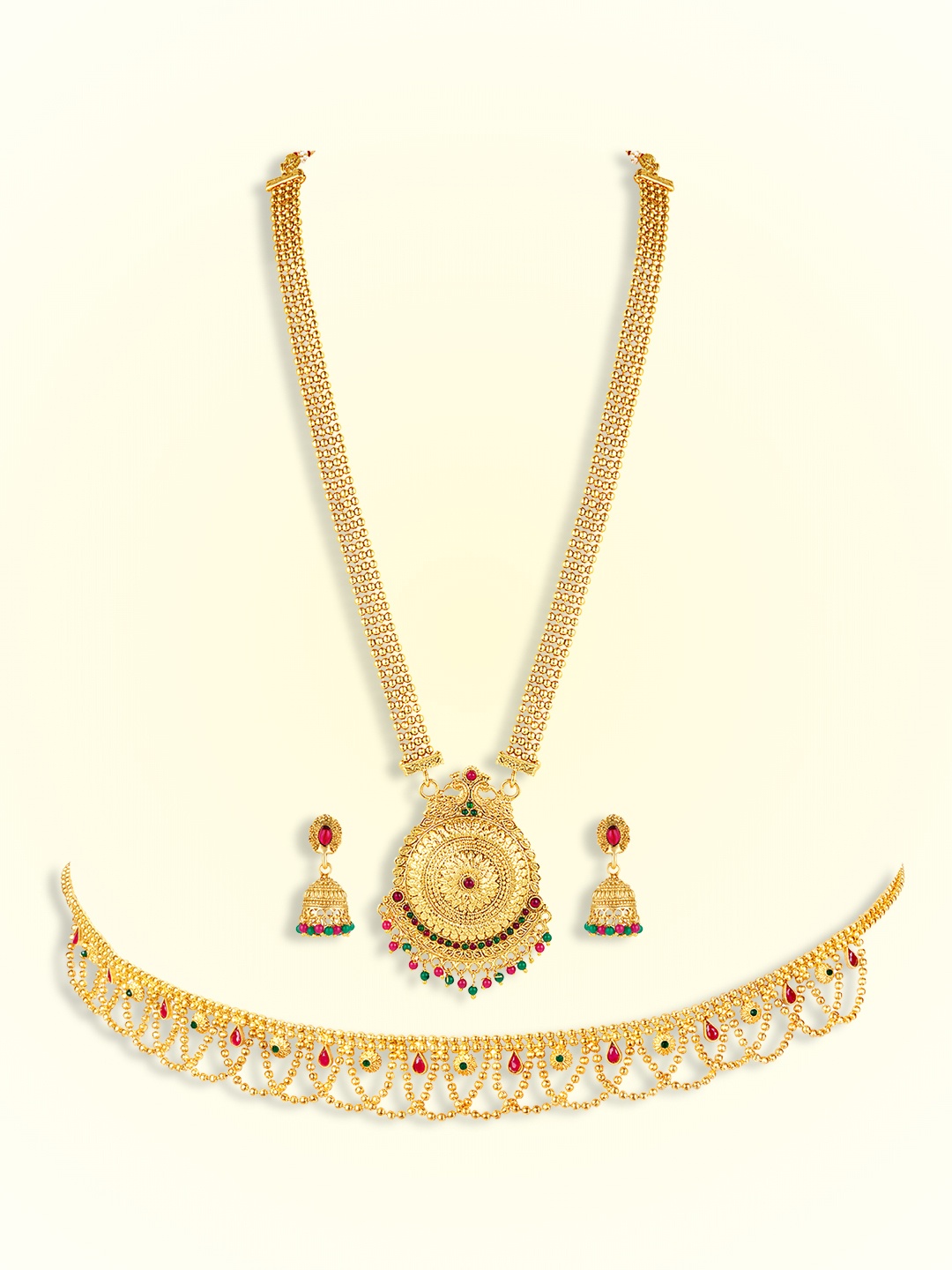 

Peora Gold-Plated Stone Studded Jewellery Set