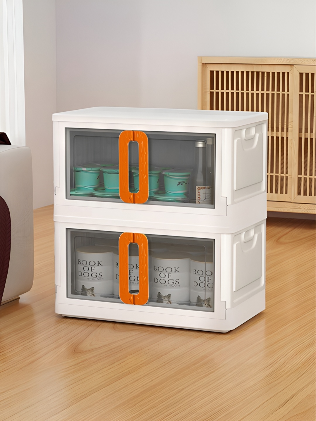 

UPC Orange & White 2 Pieces Storage Cube - Multi-Purpose Space-Saving Organizers