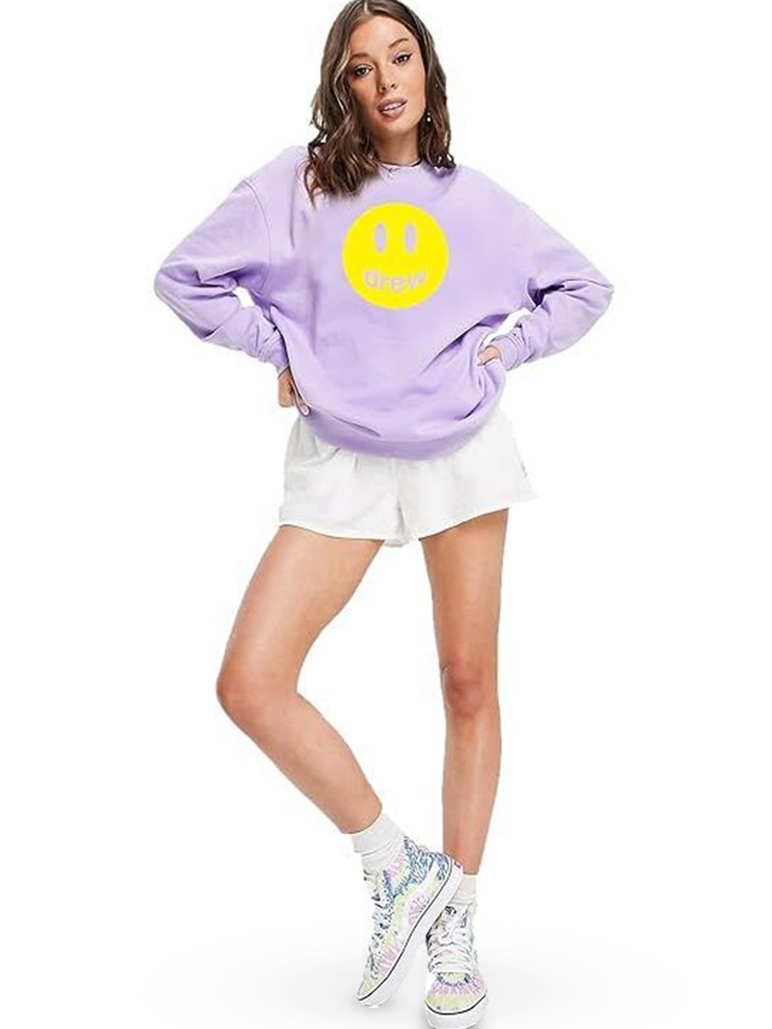 

KASHIAN Women Printed Hooded Sweatshirt, Lavender