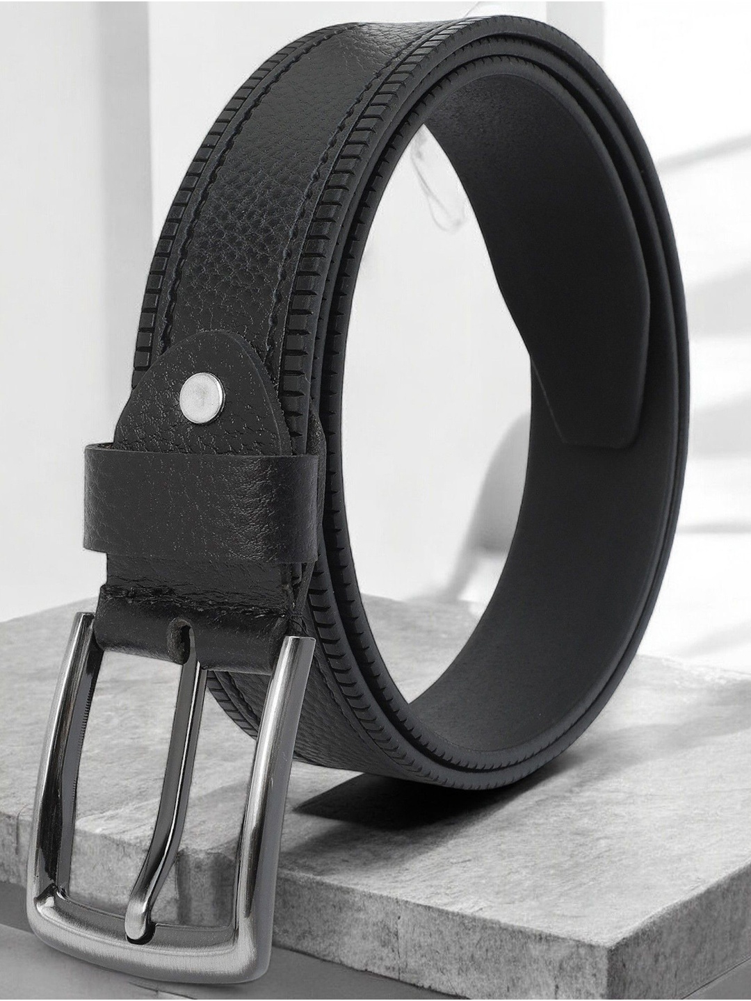 

Provogue Men Textured Leather Formal Belt, Black