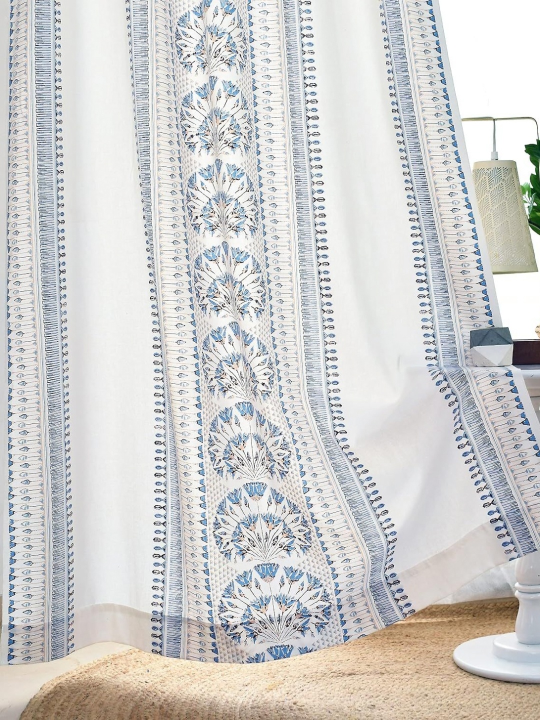 

Tranquebar Home Blue & White Set of 2 Ethnic Motifs Door Curtain