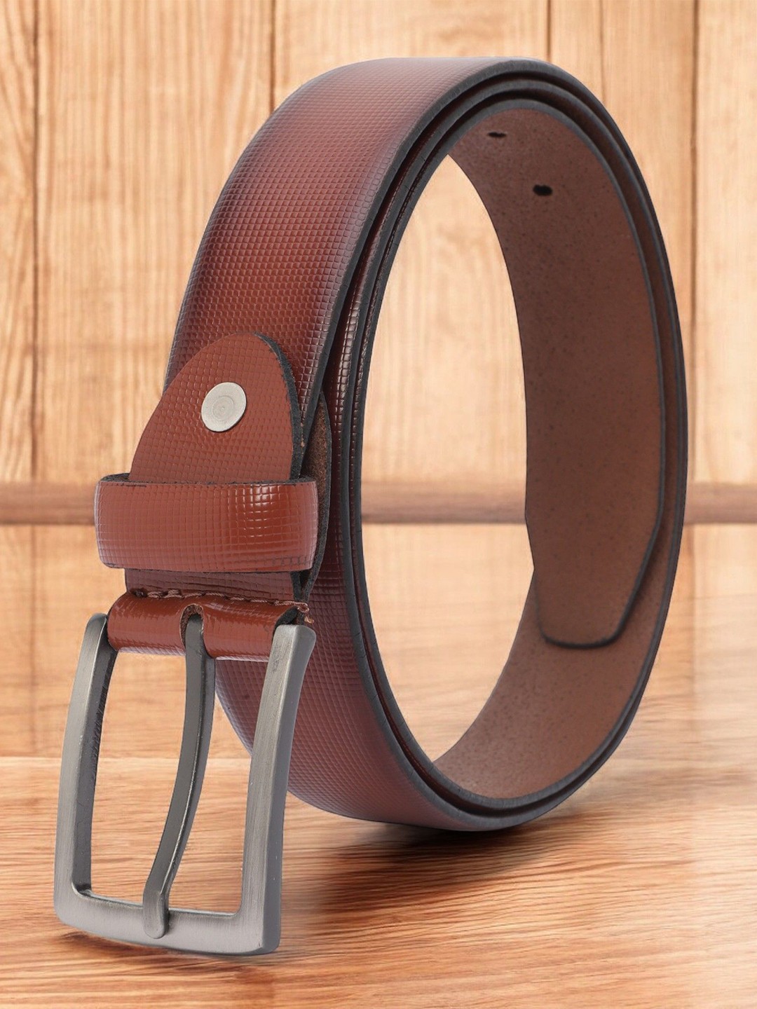 

Provogue Men Textured Leather Formal Belt, Tan