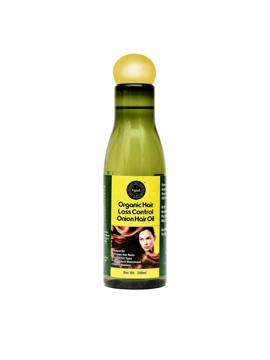 

VGIAL Organic Hair Loss Control Onion Hair Oil- 200 ml, Green