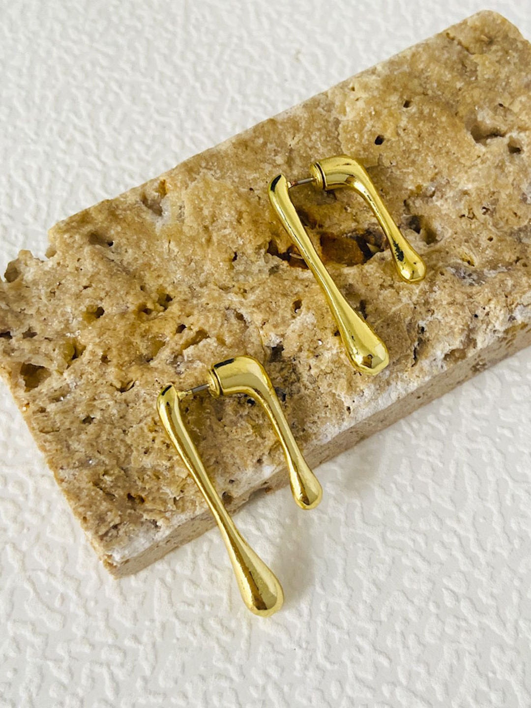 

Just Lil Things Contemporary Shaped Drop Earrings, Gold