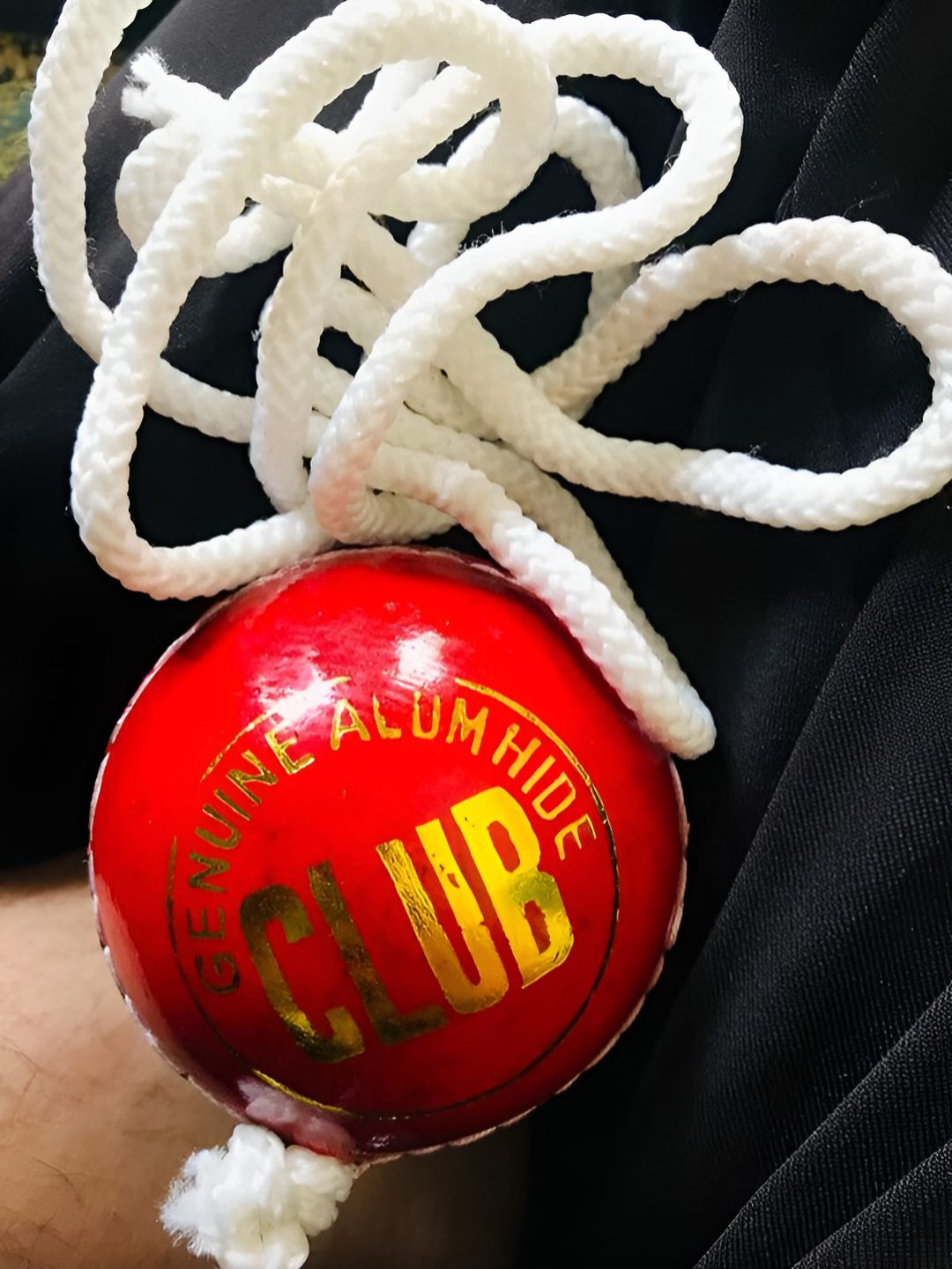 

HackerX Printed Leather Cricket Hanging Ball, Red