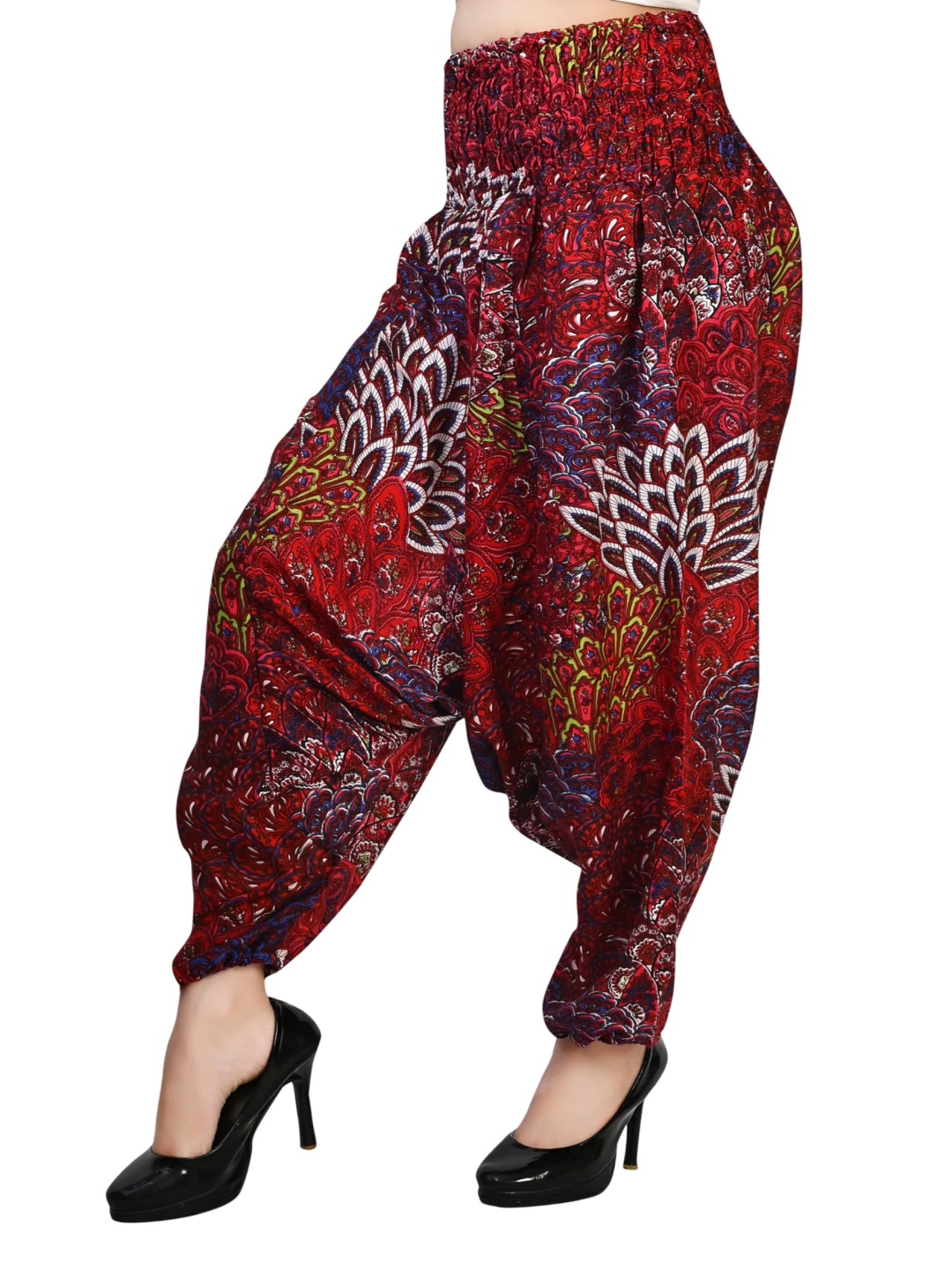 

NarNari Women Pack Of 3 Printed Harem Pants, Red