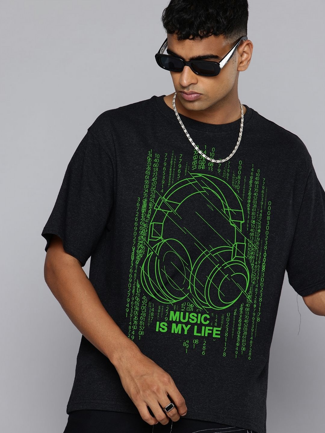 

Moda Rapido Men Typography Printed Round Neck Cotton Relaxed Fit T-shirt, Charcoal