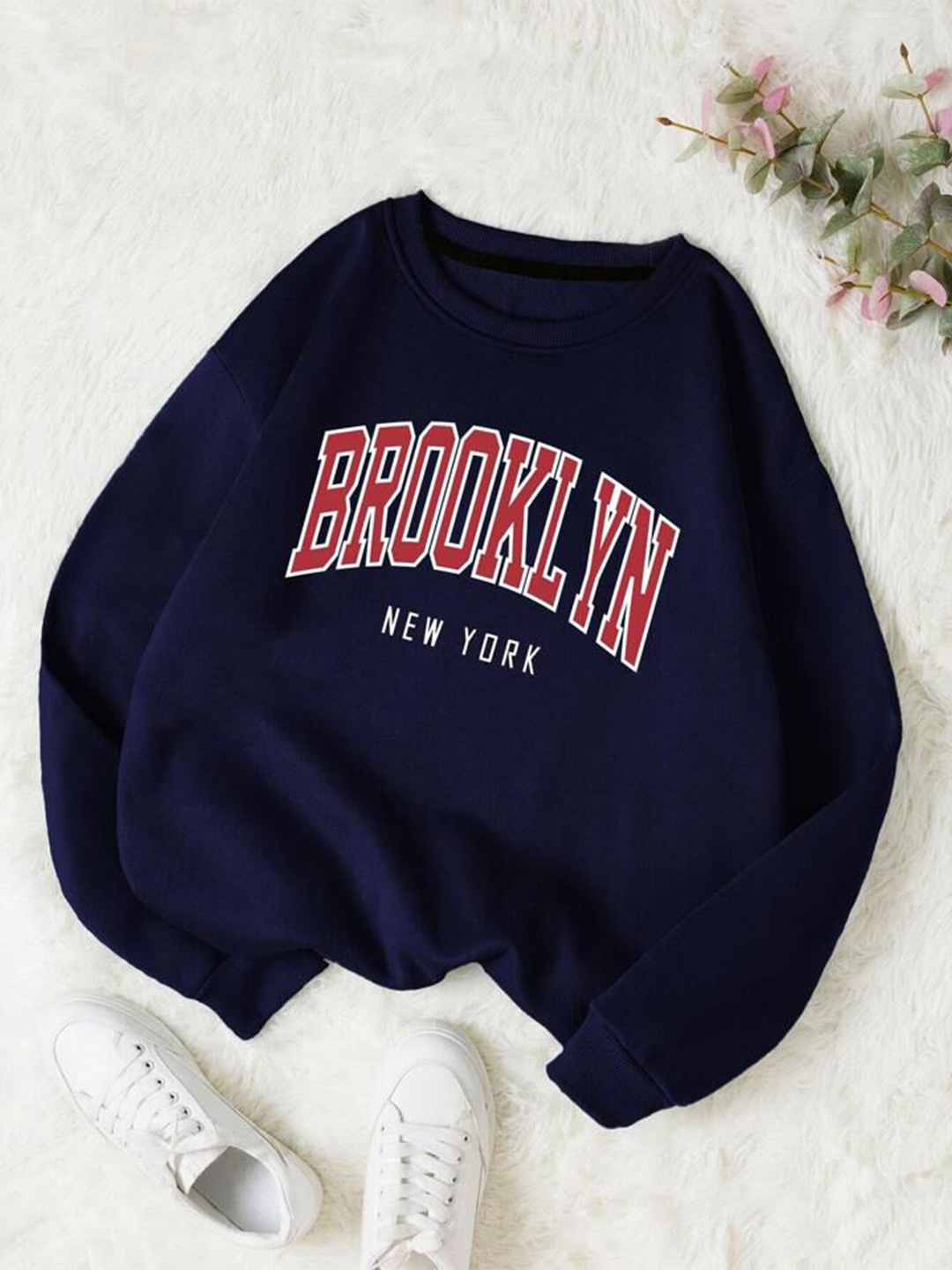 

KASHIAN Women Printed Sweatshirt, Navy blue