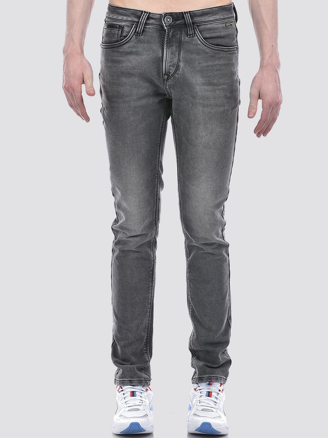 

Lawman pg3 Men Straight Fit Light Fade Stretchable Jeans, Grey