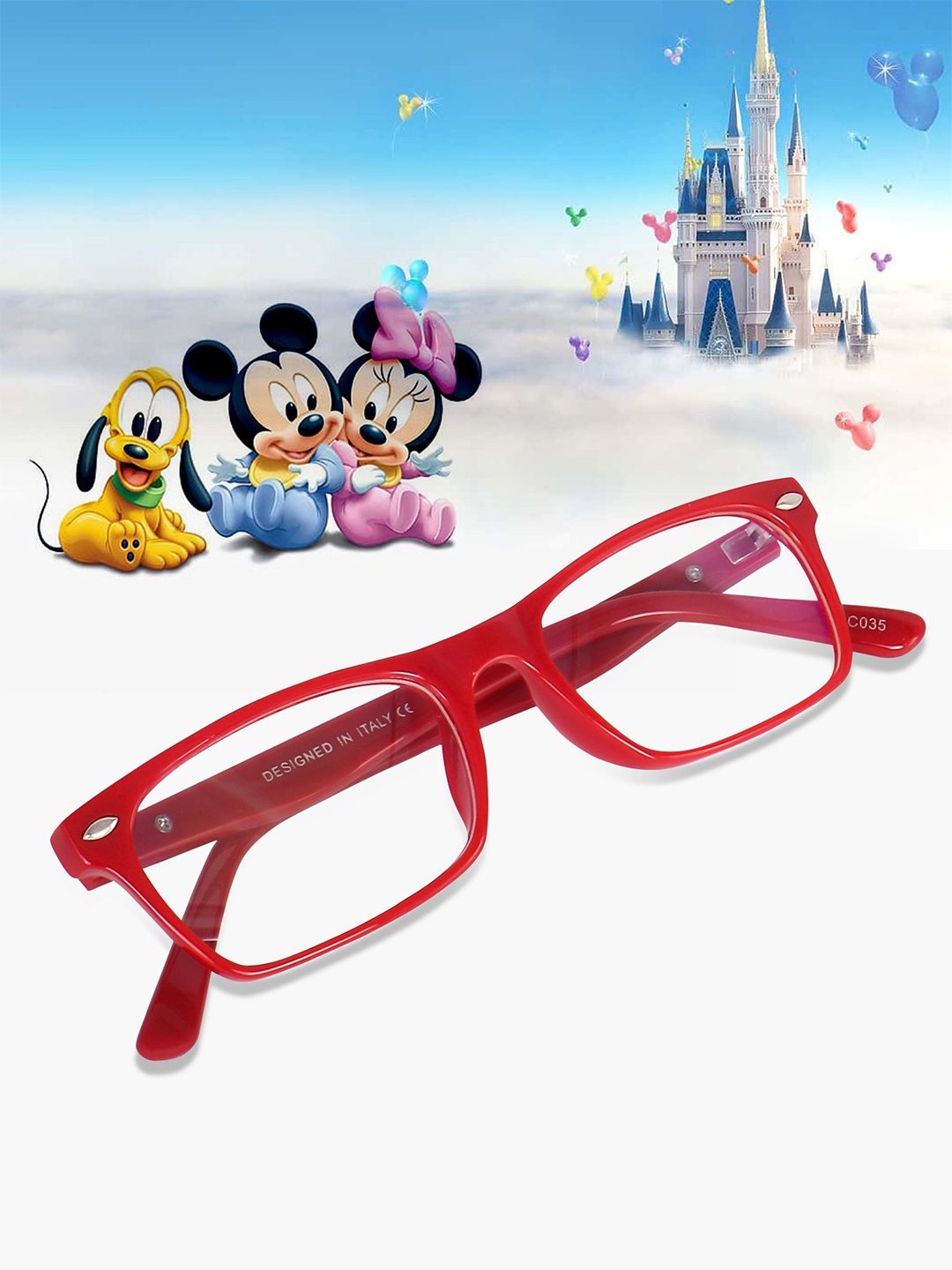 

Peter Jones Eyewear Unisex Kids Full Rim Rectangle Frames, Red