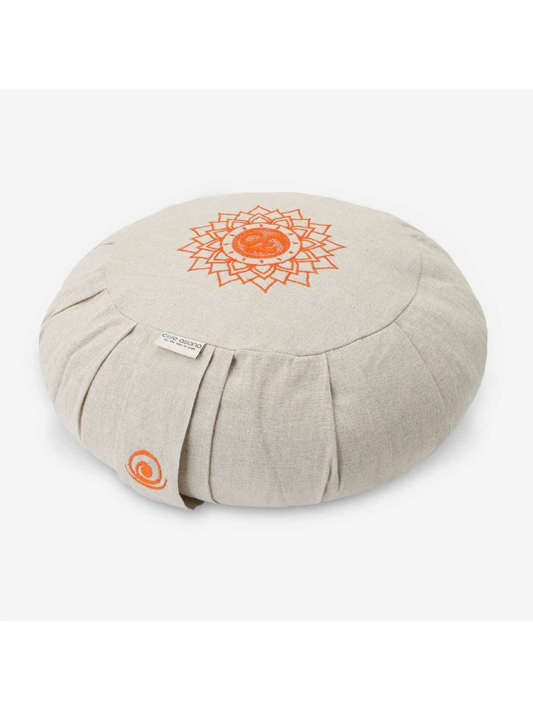 

Core Asana Cream-Color & Orange-Color Embroidered Cotton Round Meditation Cushion