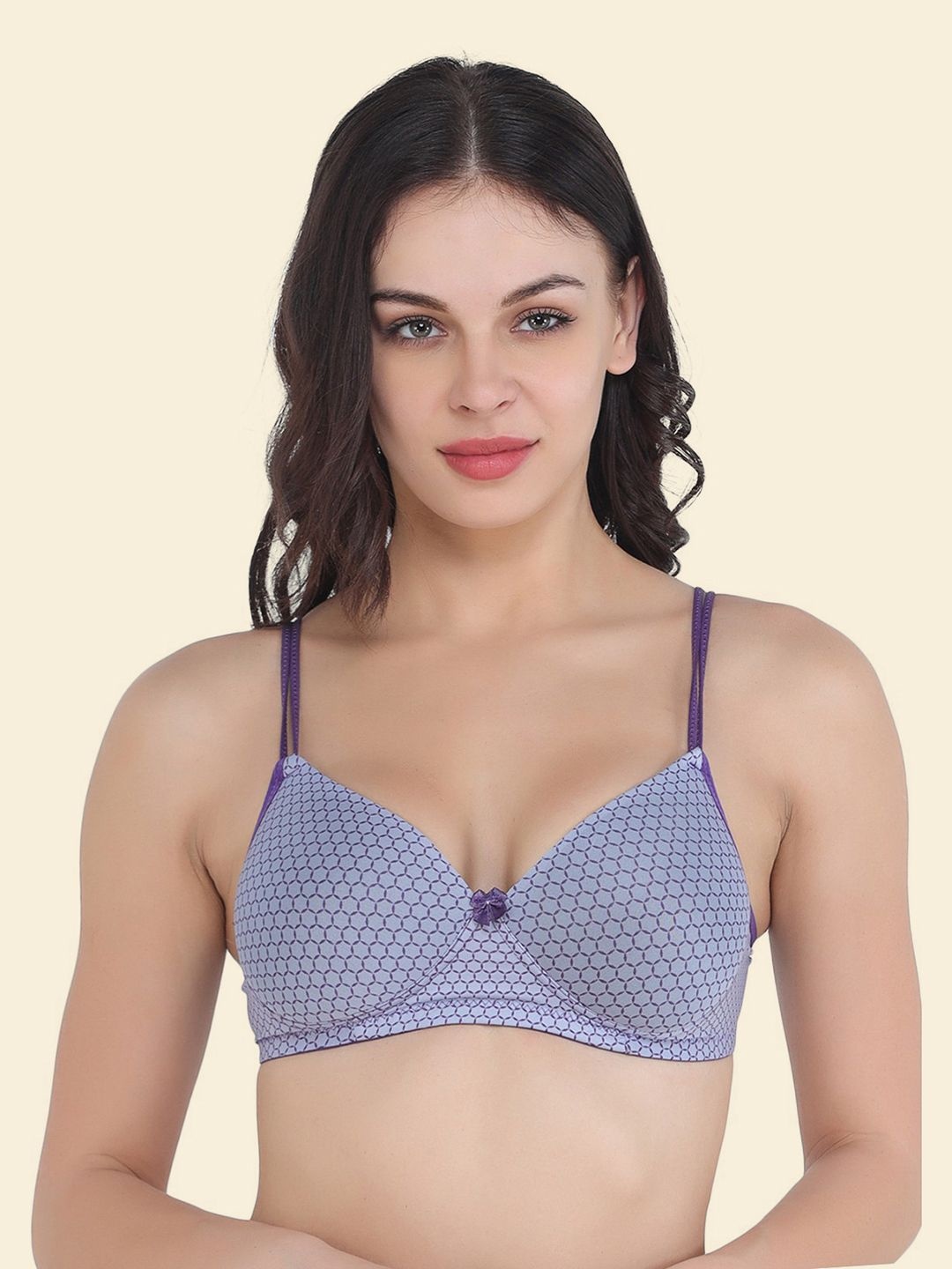 

StyleCast Printed Full Coverage Heavily Padded Bra, Blue