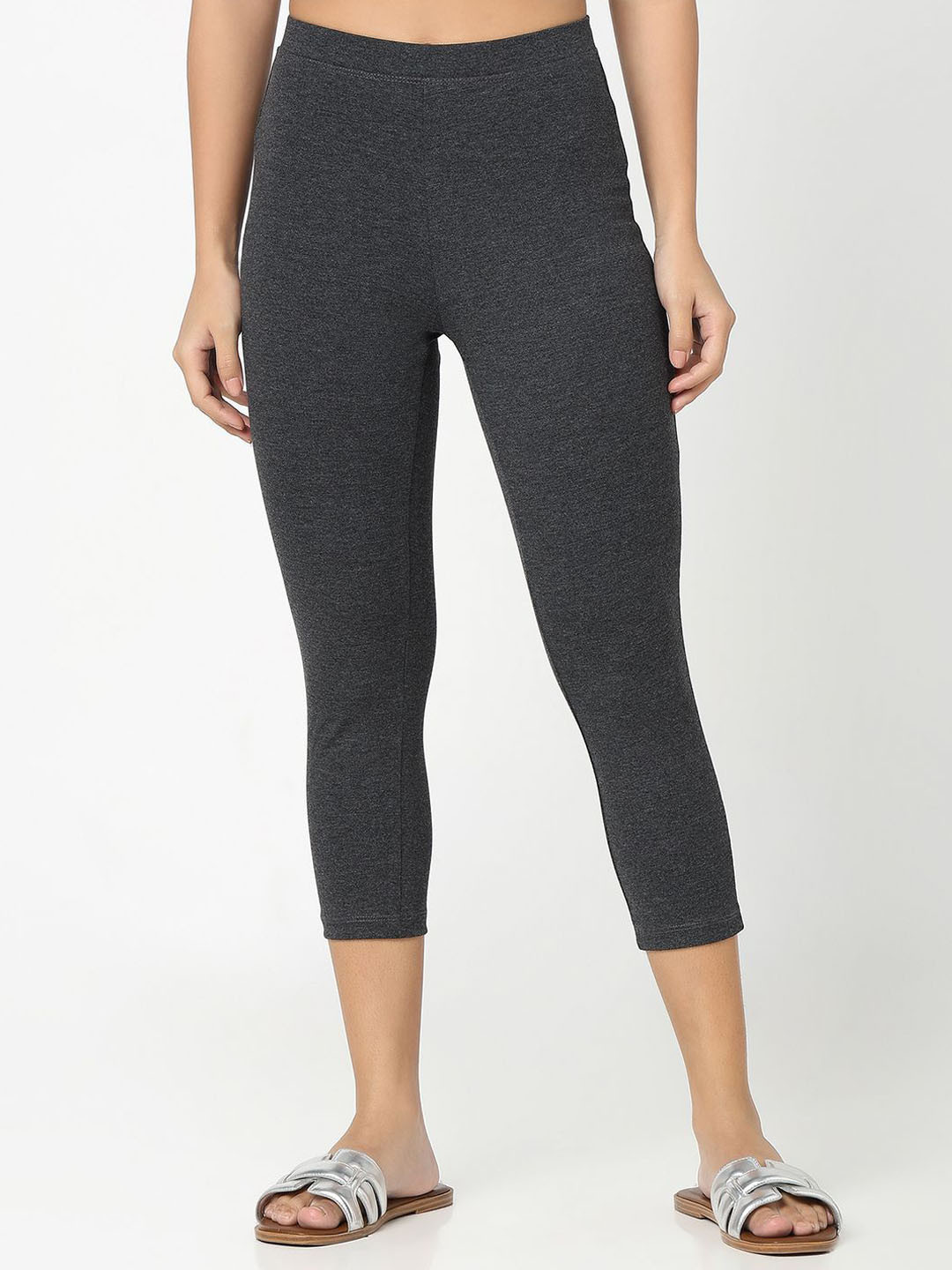 

R&B Three Fourth Length Leggings, Grey melange