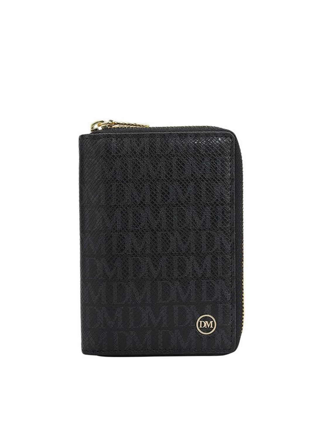 

Da Milano Unisex Textured Leather Card Holder, Black