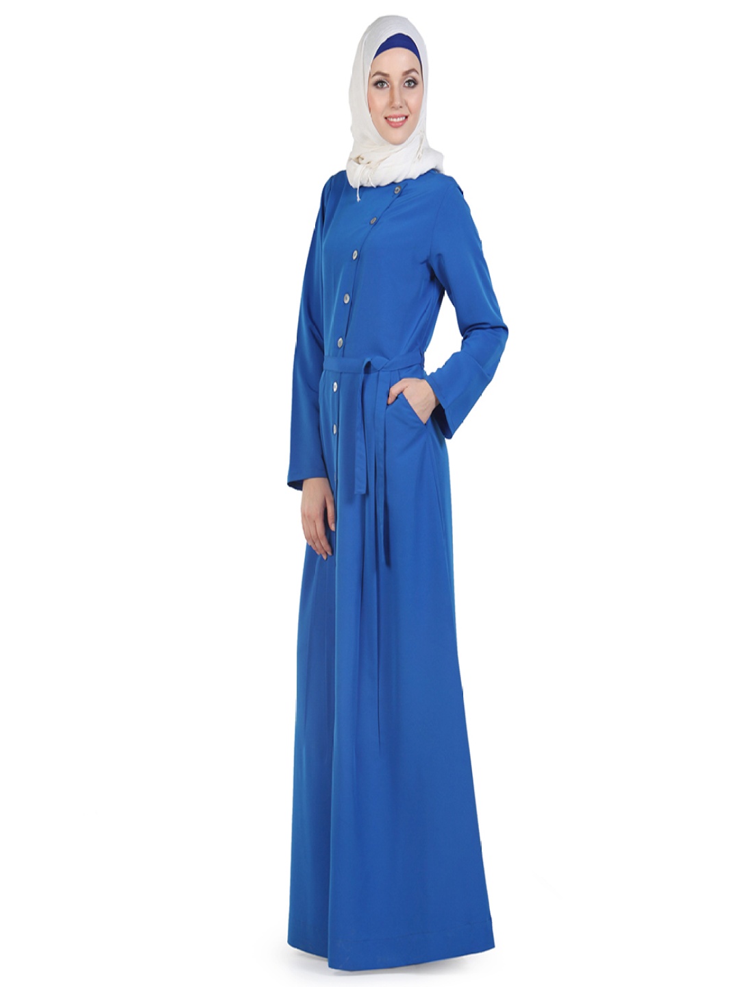 

MOMIN LIBAS Women Solid Long Sleeves Abaya Burqa, Blue