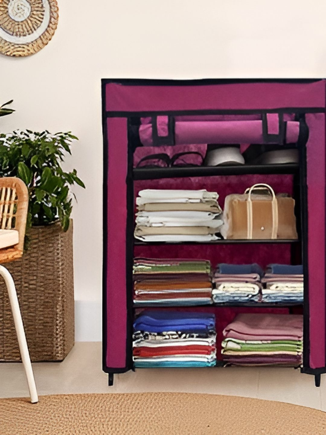 

Urban Choice 4-Tier Rectangle ShoeRack, Maroon