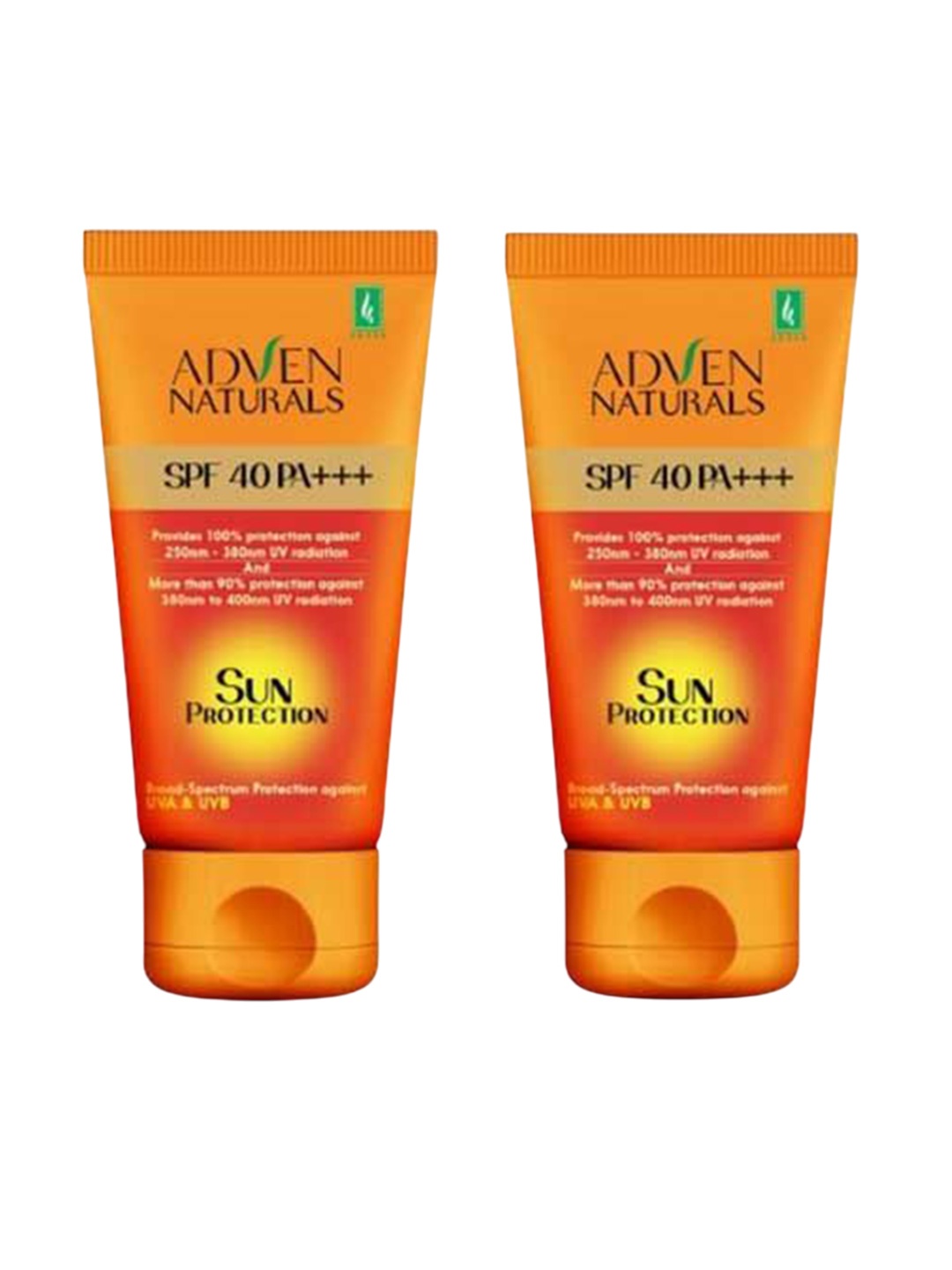 

ADVEN Naturals Set Of 2 SPF 40 PA+++ Sun Protection Cream - 100g Each, Orange