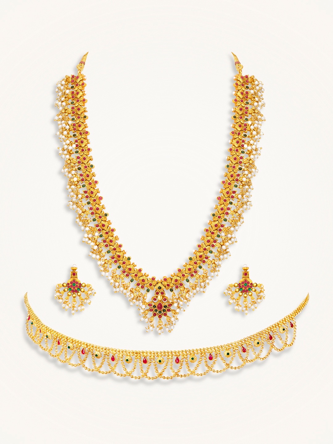 

Peora Gold-Plated Stone Studded Jewellery Set