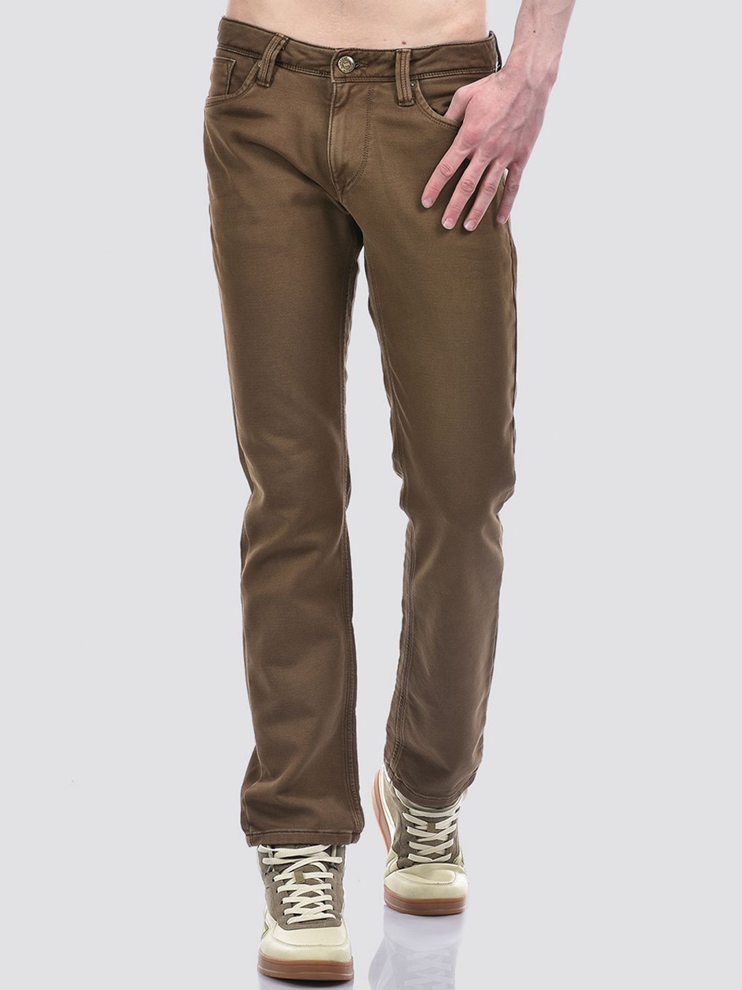 

Lawman pg3 Men Straight Fit Stretchable Jeans, Brown