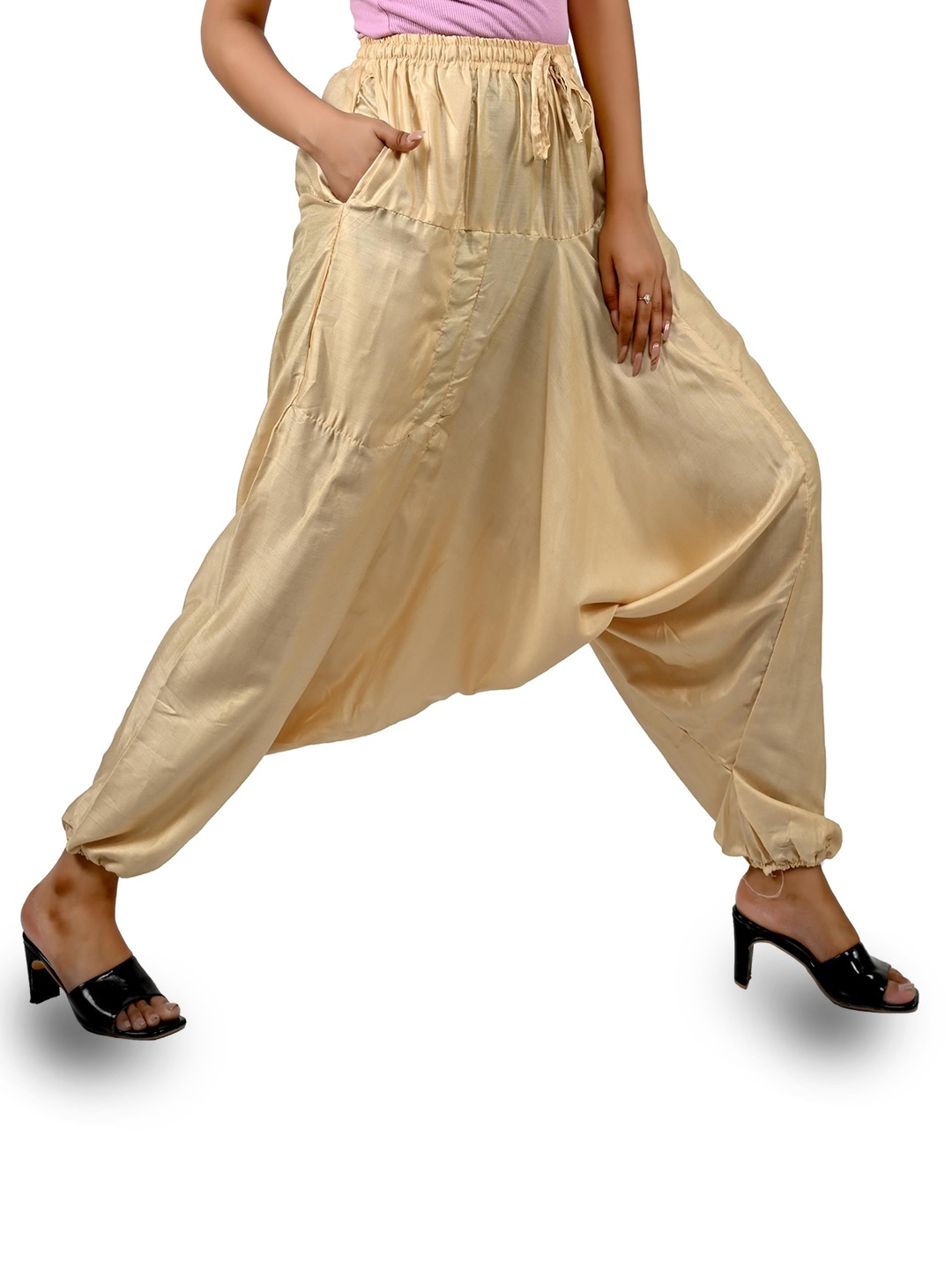 

NarNari Women Harem Pants, Cream