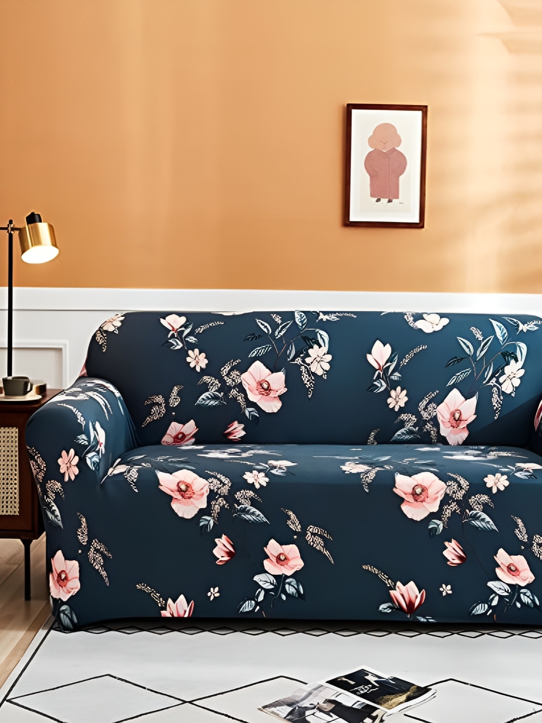 

KriShyam Blue Printed 4 Seater Sofa Cover