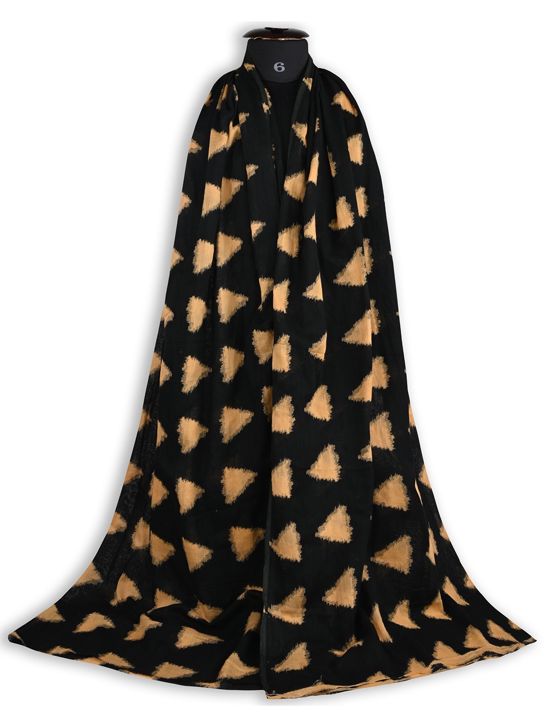 

Wish Karo Colourblocked Tie and Dye Dupatta, Black