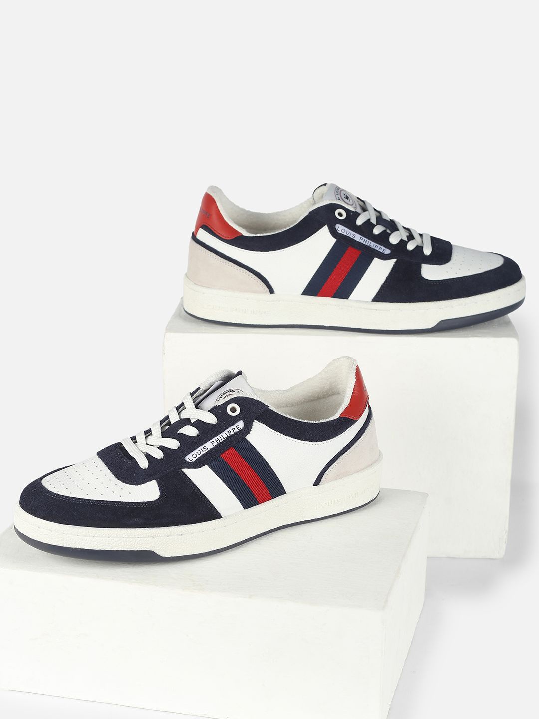 

Louis Philippe Sport Men Colourblocked Leather Lace-Up Sneakers, White