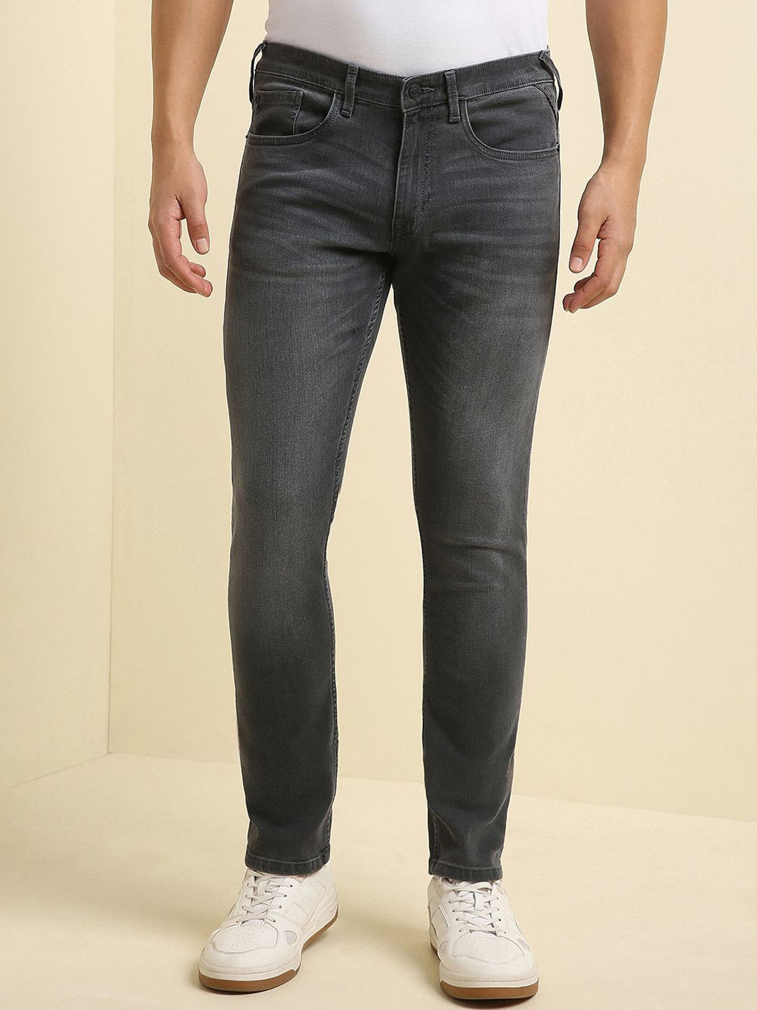 

Allen Solly Men Slim Fit Light Fade Mid-Rise Jeans, Grey