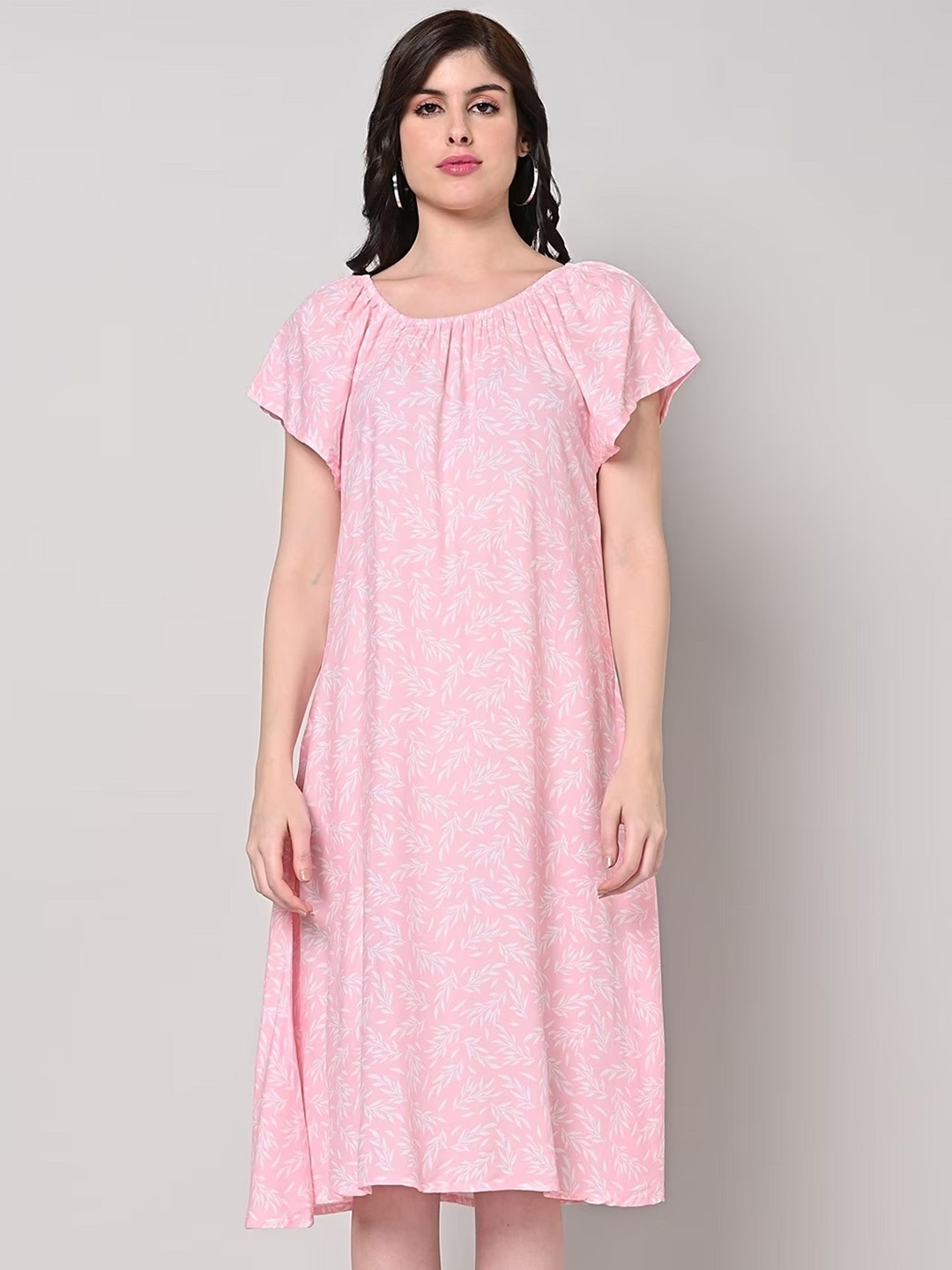 

SAKURA Women Floral Printed A-Line Dress, Pink